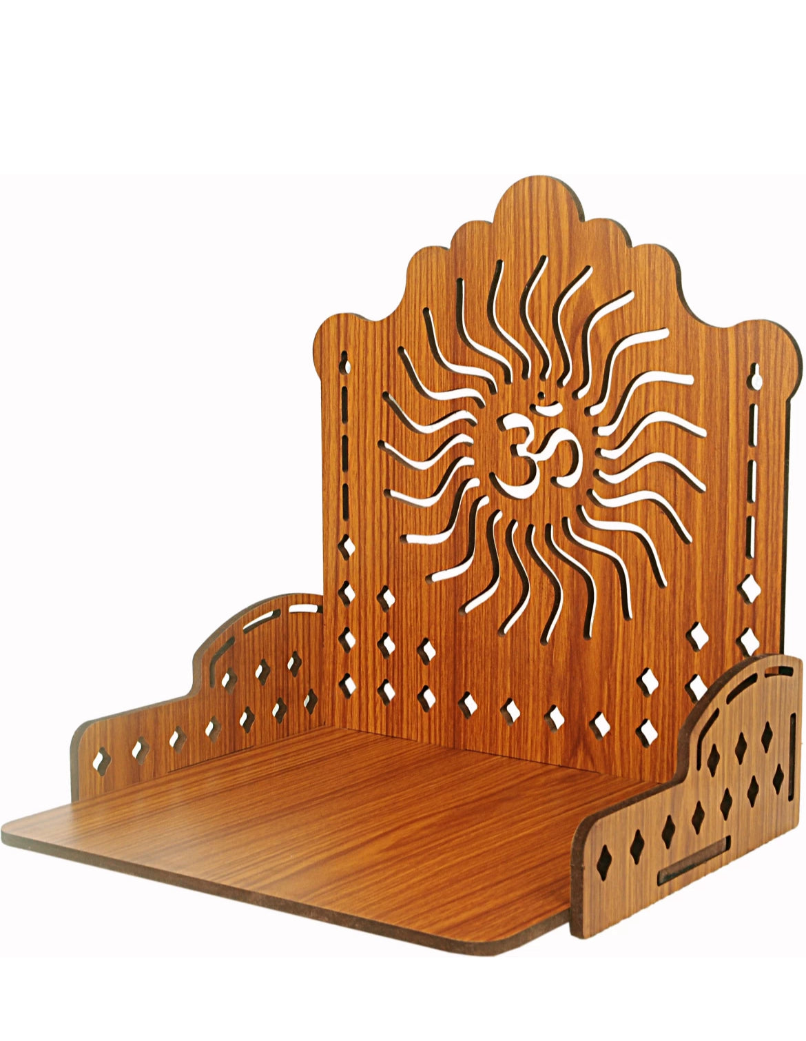 Wooden Pooja Mandir for Home/Office (30cm x 22cm x 25cm, 0.55kg)