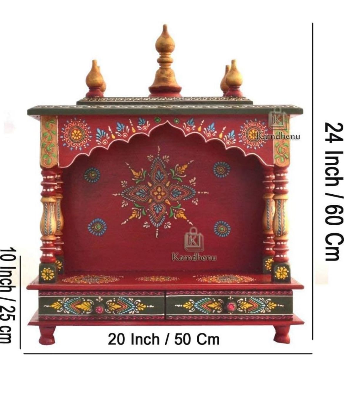 Handcrafted Wooden Hindu Mandir Pooja Ghar: Home/Office : £147