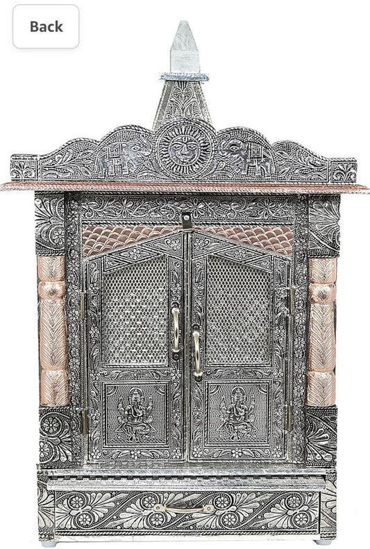 Antique Silver German Oxidized Temple Pooja Mandir: £147