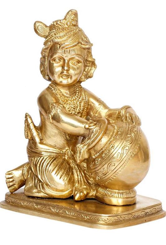 Traditional Brass Makhan Krishna Idol: £147