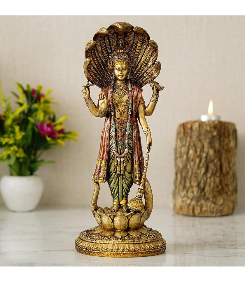 Traditional Lord Vishnu Poly Resin Idol: £147